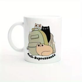 1pc Cat Mental Health Mug, Cat Lover Gift