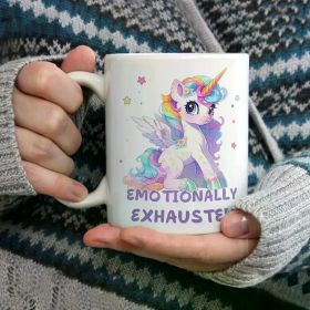 11 oz coffee mug, fun coffee mug, playful mug, emotionally draining mug, mental health mug, fun mug gift, fun mug for