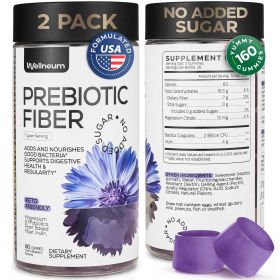 2 Pack High Prebiotic Fiber Gummies for Women and Men 7G per Serving Dietary Beet FOS Fiber Magnesium Citrate Inulin Probiotic Gummy Supplement f