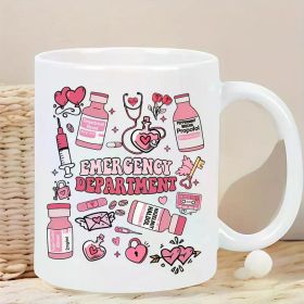 11 oz ER Ceramic Coffee Cup Double Insulation for Hot and Hot Drinks, Reusable, The Perfect Gift for Health Care