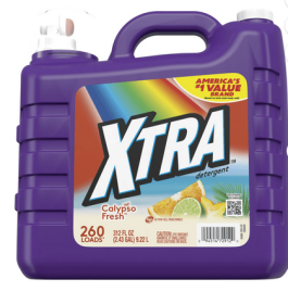 Xtra Liquid Laundry Detergent Soap, Calypso Fresh Scent, 312 fl oz, 260 Loads