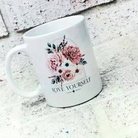 1pc Love Yourself Coffee Mug, Mental Health Awareness, 11 Oz Coffee Mug, Positive Coffee Cup