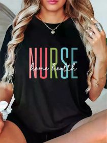 Home Health Nurse Home Care Nursing Registered Nurse RN T-Shirt, Women'S Clothing (Color: Black, size: S)