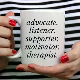 School Counselor Mug, Therapist Mug, 11oz, Mental Health Gifts for Women Men, Therapist Gifts for Women, Therapist (Color: White)