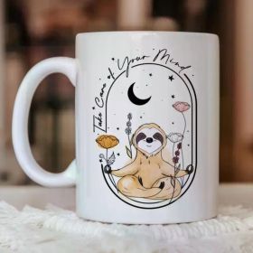 1pc Take Care of Your Mind Mug, Mental Health Gift, Positive Mental Health Gift, Mug For Woman, Small Gift, Stocking (Color: White)
