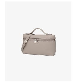 Crossbody Bag Simple Premium Feeling Bag Female Soft Leather Texture Handbag Fashion Commuter Shoulder Bag Minimalist Style Women's Bag (Color: gray)