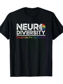 Neurodiversity Celebrate Mental Health ADHD Autism Awareness (Color: Black, size: S)