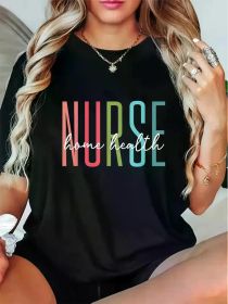 Home Health Nurse Home Care Registered Nurse T-Shirt, Women'S Clothing (Color: Black, size: XXL)