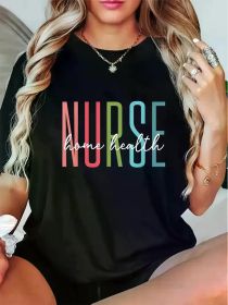 Home Health Nurse Home Care Registered Nurse T-Shirt, Women'S Clothing (Color: Black, size: XL)