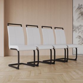 Modern Dining Chairs (Color: White+Black leg+4in1)