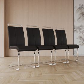 Modern Dining Chairs (Color: Black+plating+4in1)