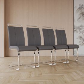 Modern Dining Chairs (Color: Grey+plating+4in1)